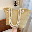 Large Capacity Straw Beach Shoulder Bag Shopping Bag
