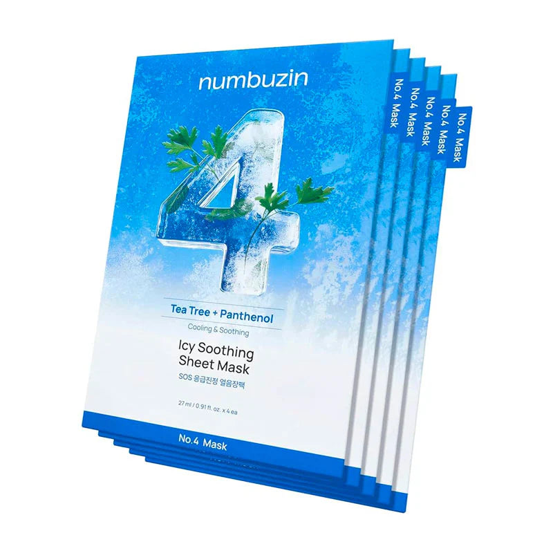 numbuzin No.4 Icy Soothing Sheet Mask 27ml - 1 BOX / 5 PC
