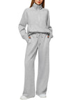 Plain Women Matching Casual Winter Tracksuit set - joggers and hoodie set for women