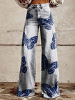 3D Graphic Printed Wide Leg Pants for Women – High Waist Bootcut Graphic Trousers