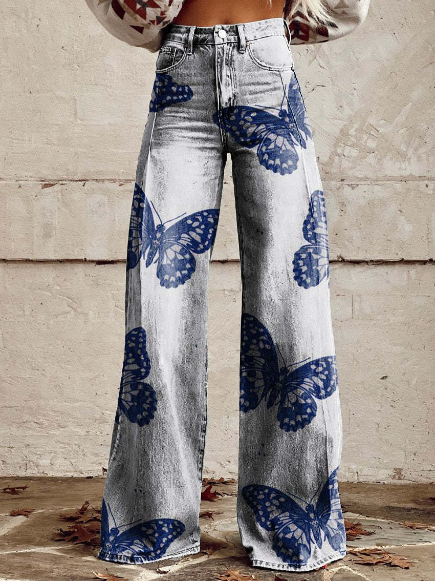3D Graphic Printed Wide Leg Pants for Women – High Waist Bootcut Graphic Trousers