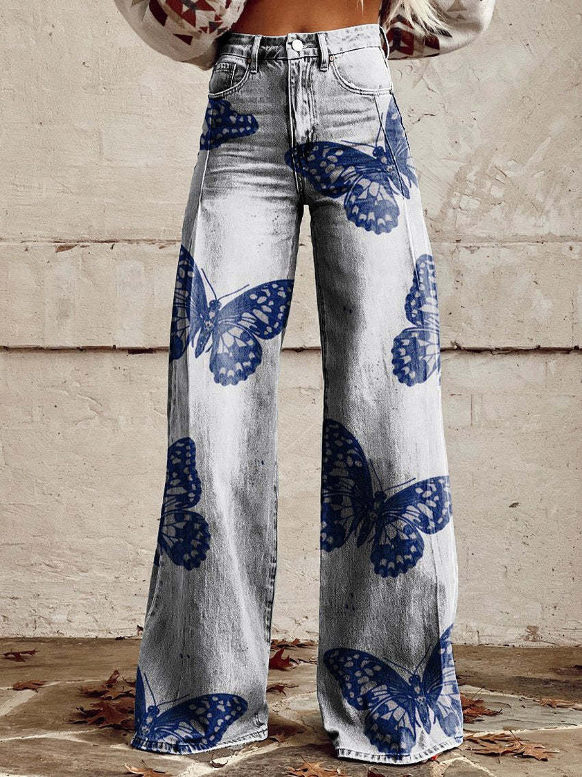 3D Graphic Printed Wide Leg Pants for Women – High Waist Bootcut Graphic Trousers
