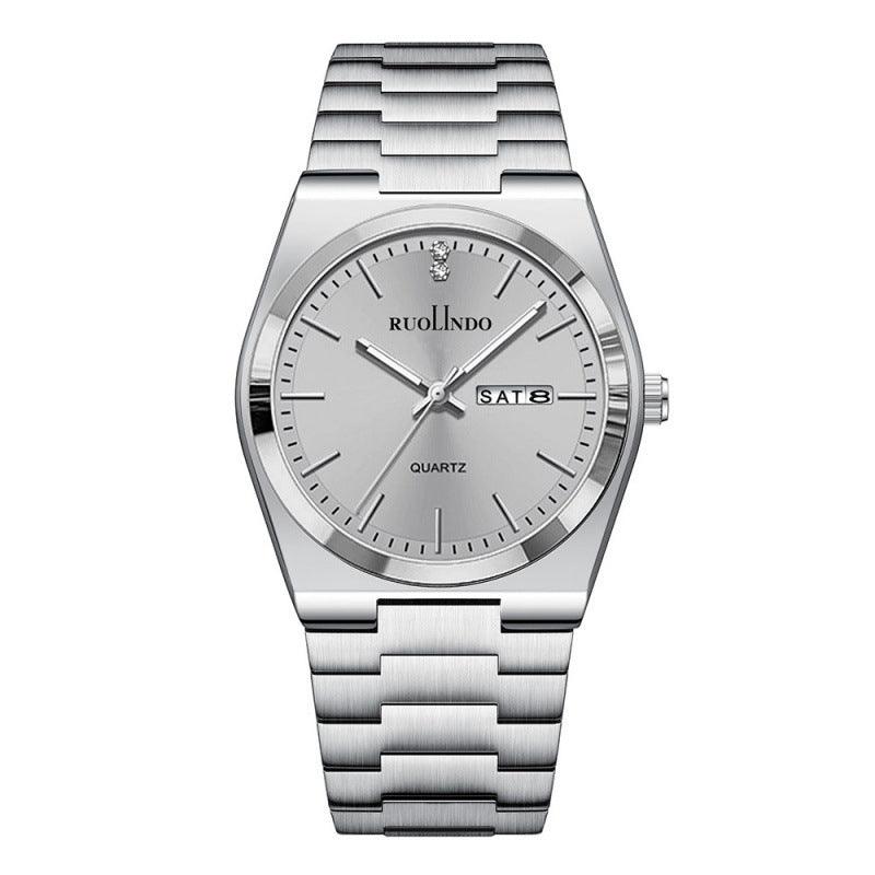 Men's Ultra-Thin Quartz Watch – Stainless Steel Band, Butterfly Clasp, 10 Colors