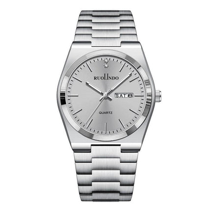 Men's Ultra-Thin Quartz Watch – Stainless Steel Band, Butterfly Clasp, 10 Colors
