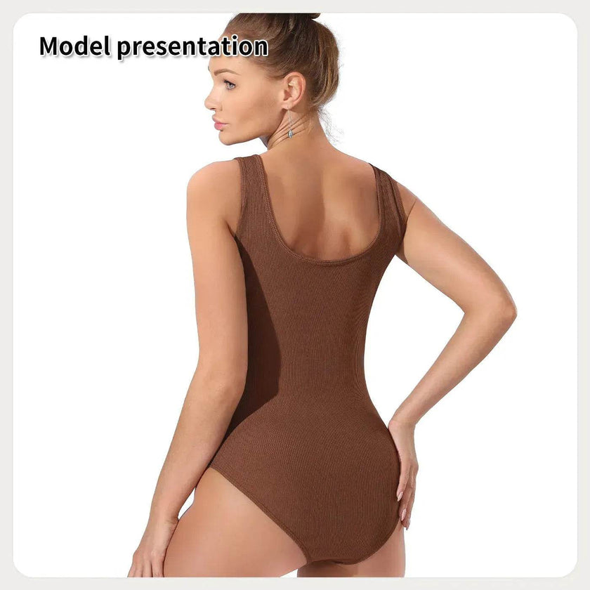 One piece Full body shaper Sleeveless Square neckline Bodysuit