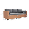 Patio Couch PE Wicker Deep Seating Outdoor Sofa With Removable Cushions, 3 Seater Rattan Sofa, Outdoor Furniture For Balcony, Deck, Garden And Poolside, Sand