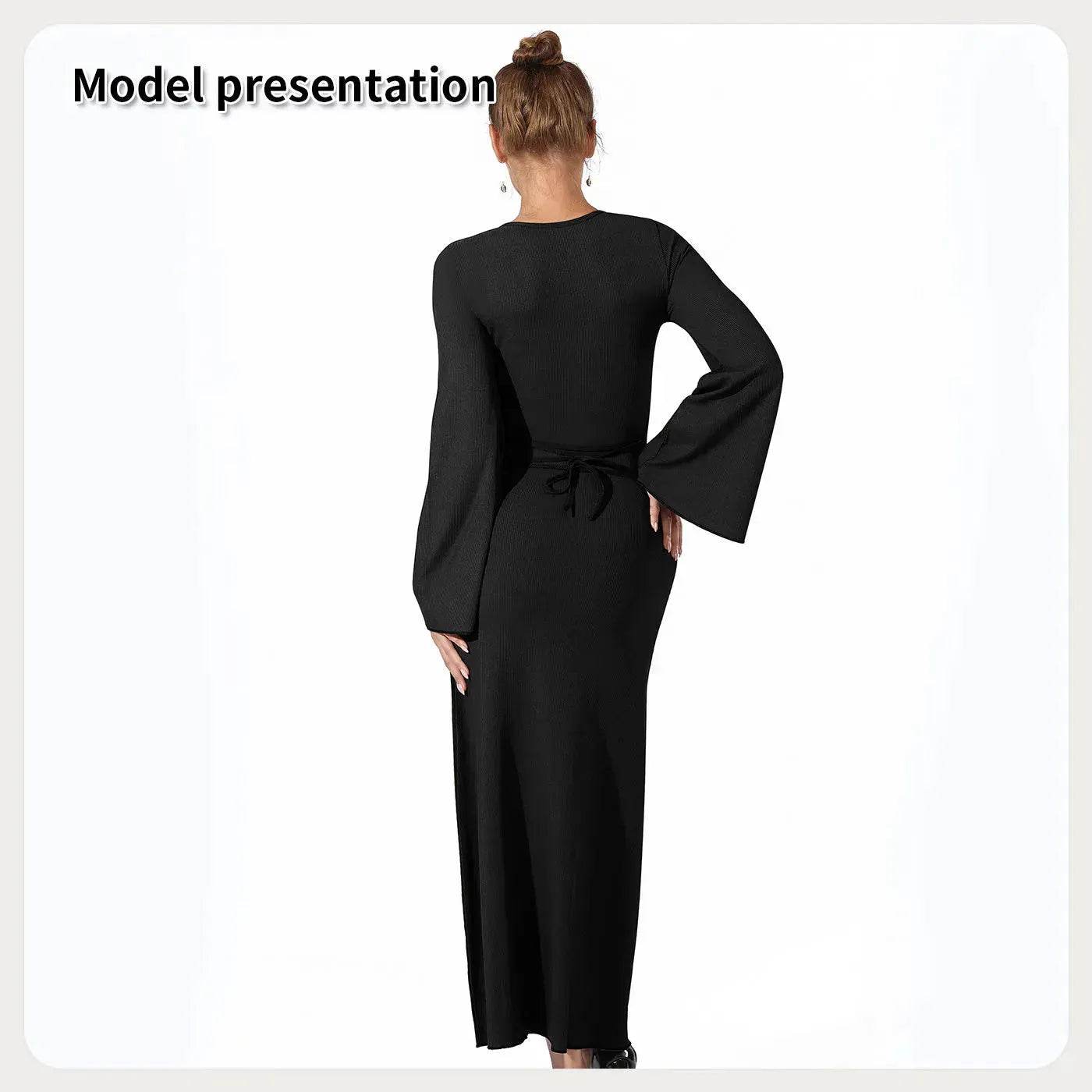 Women's Fashion Simple Plain Long Dress
