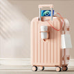 Multifunctional Smart Carry-On Suitcase with USB Port, Cup Holder & Spinner Wheels