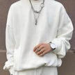 Autumn Winter  street fashion Plain Crew neck Sweatsuit for men