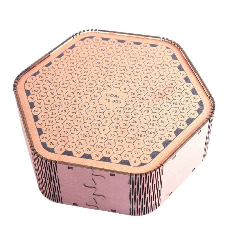 Wooden Coin Bank with Digital Scale – Modern Piggy Bank (White & Light Brown)
