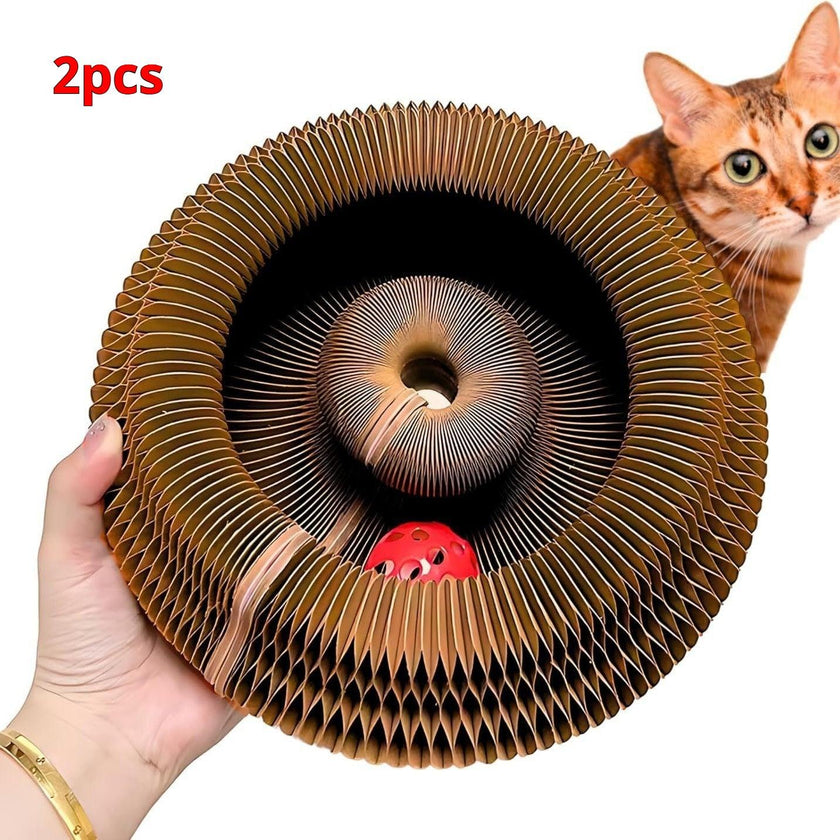 Accordion Cat Scratcher with Bells – Paper Scratching Post for Cats (1, 2 & 3 pcs)