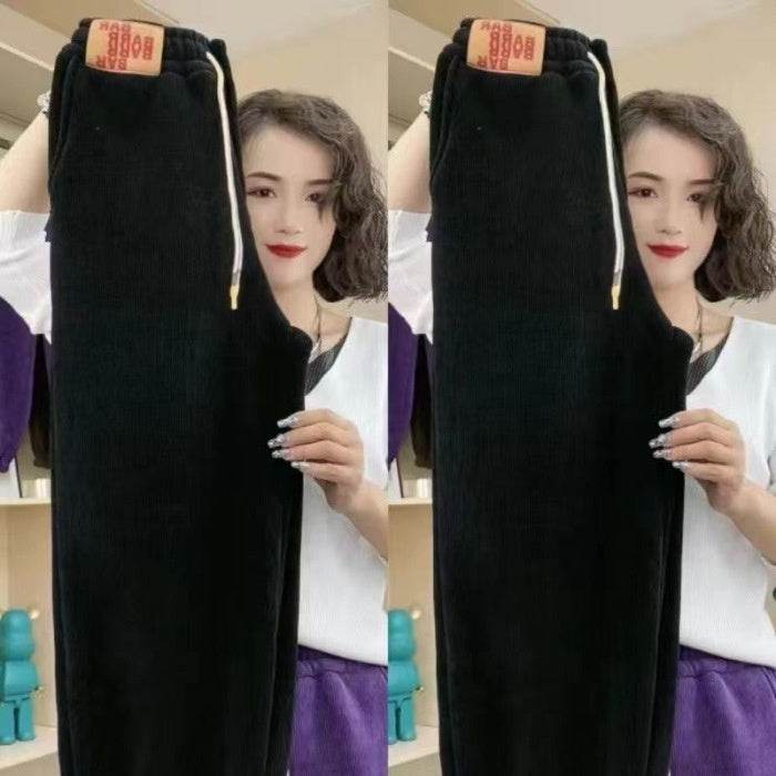 Leisure Trousers – Cotton Thick Flannel Sports Pants for Women