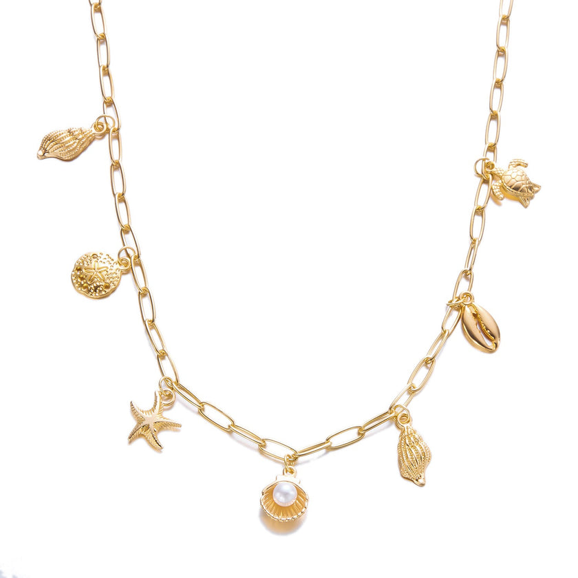 Starfish Conch Shell Turtle Pendant Necklace for Women – Ocean Beach Jewelry | Canada & USA