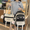 2pcs Large Capacity School College Girls Backpack Shoulder Bag