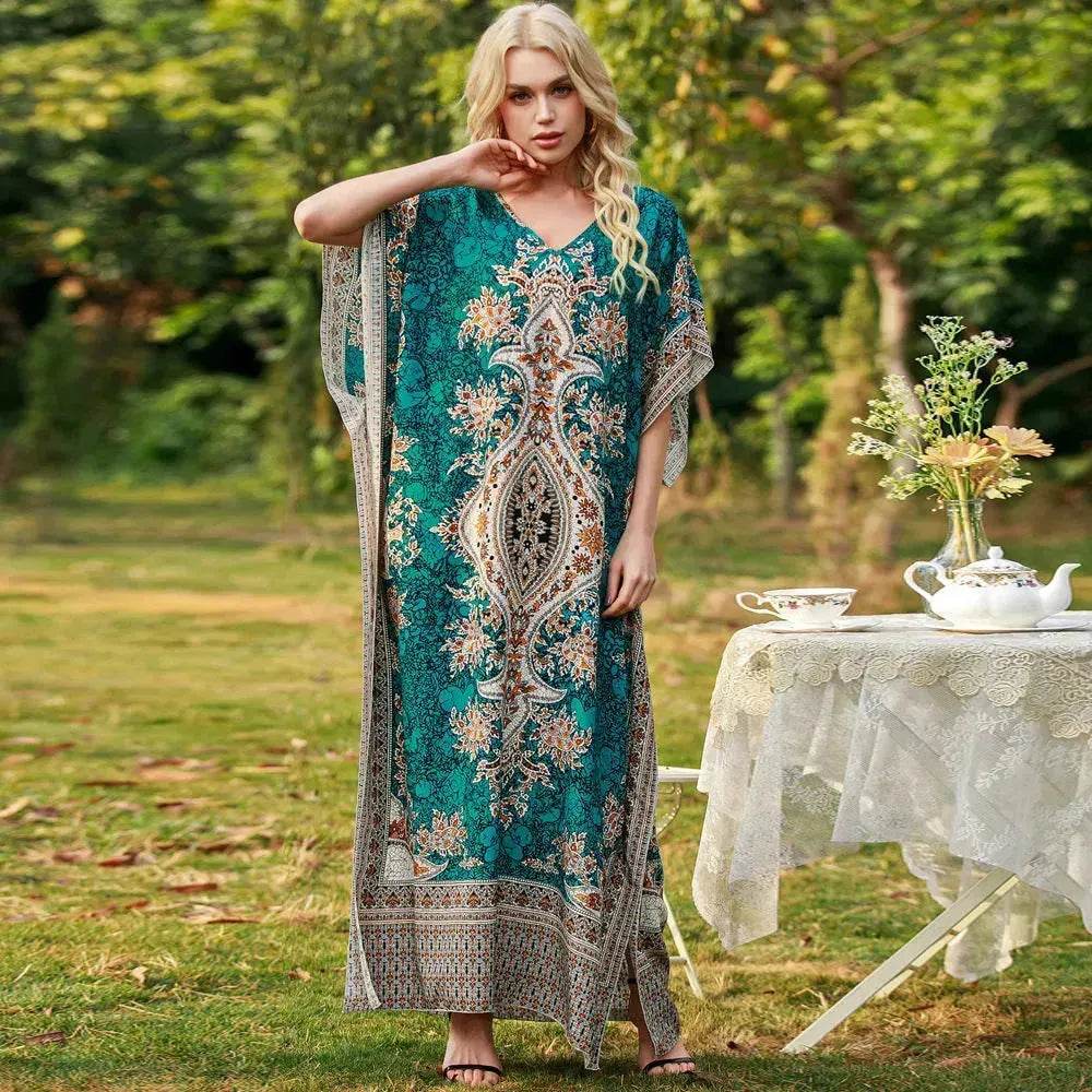 Women's Middle East Plus Size Loose Robe Seaside Resort Dress Maternity Dress