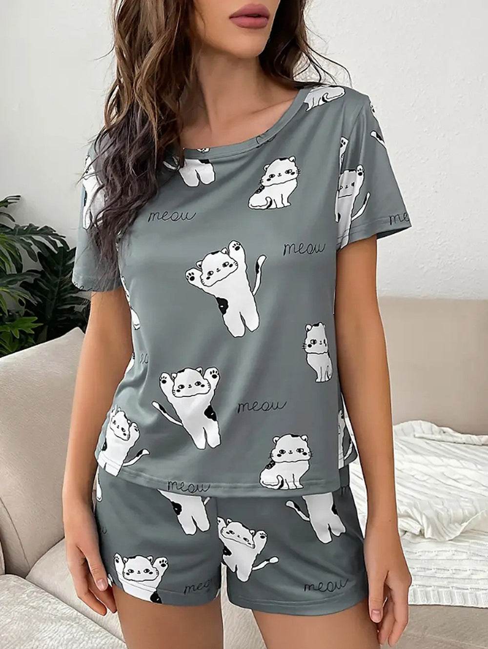 2 piece Pyjamas set women Night sleepwear and Loungewear