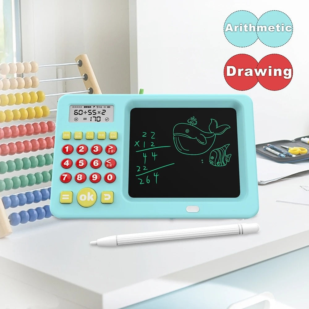 Kids Oral Math Calculator Toy – Addition, Subtraction, Multiplication & Division Training Machine (Blue, Pink, Yellow)