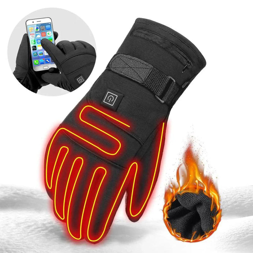 Motorbike Heated Gloves – Electric Touch Screen Winter Riding Gloves