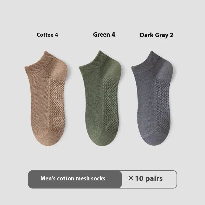 Cotton Anti-Pilling Ankle socks absorbing Invisible Tight Mesh Boat Socks