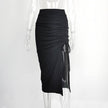 European And American Women's High Waist Hip Midi Split Skirt