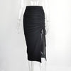 European And American Women's High Waist Hip Midi Split Skirt