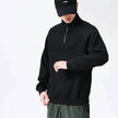 Autumn Winter half zip Stand-collar Fleece Sweatshirt Pullover tops for men