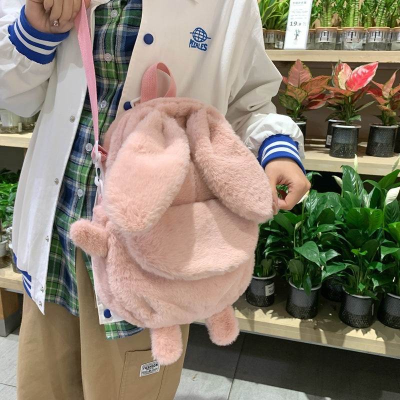 Fashion Mini Small Plush Cute Bunny Backpack for Girls