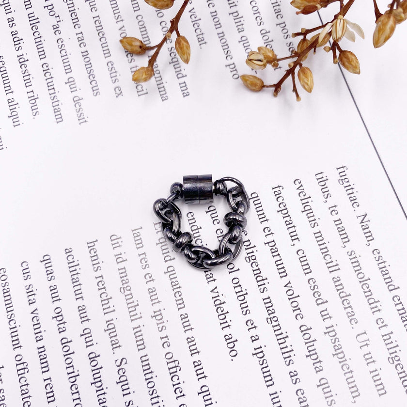 Chain Metal Magnetic Ear Bone Clip Earrings – No Piercing Vintage Alloy in Gold, Silver & Black