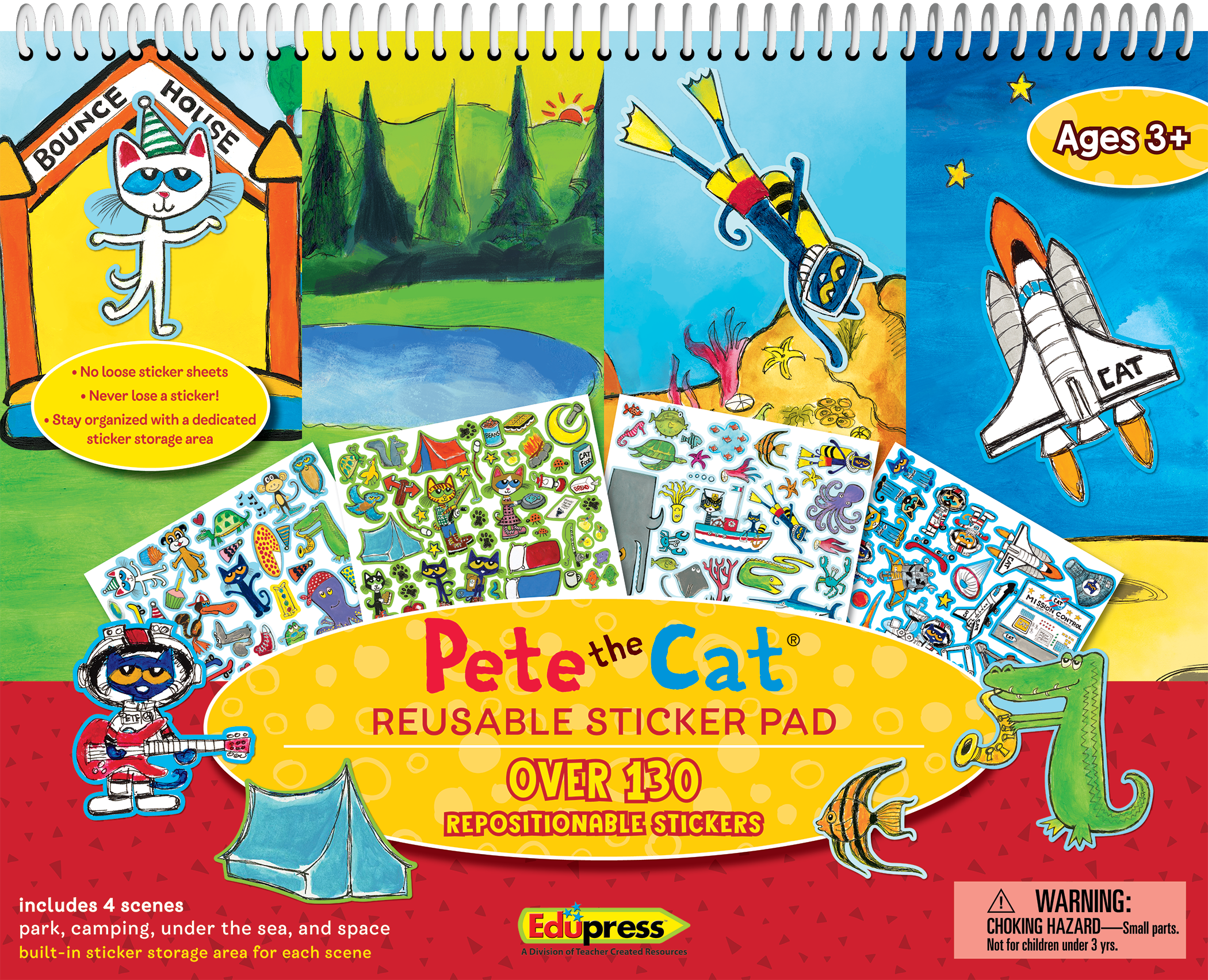 Teacher Created Resources - Pete the Cat® Reusable Large Sticker Pad