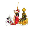 Christmas Family Puppies Decorate Trees With Lights