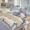 Solid Color Lace Bedsheet And Duvet Cover