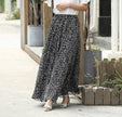 Leopard print High Waist Chiffon Maxi Skirt for women