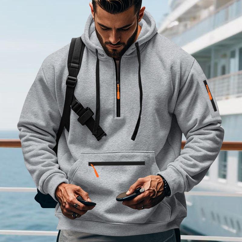 Mens Cargo Jackets – Loose Fit Polyester Utility Jacket with Long Sleeves