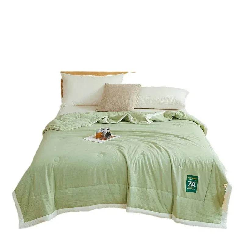 Washable Raw Cotton Summer Cooling Quilt Sage duvet cover