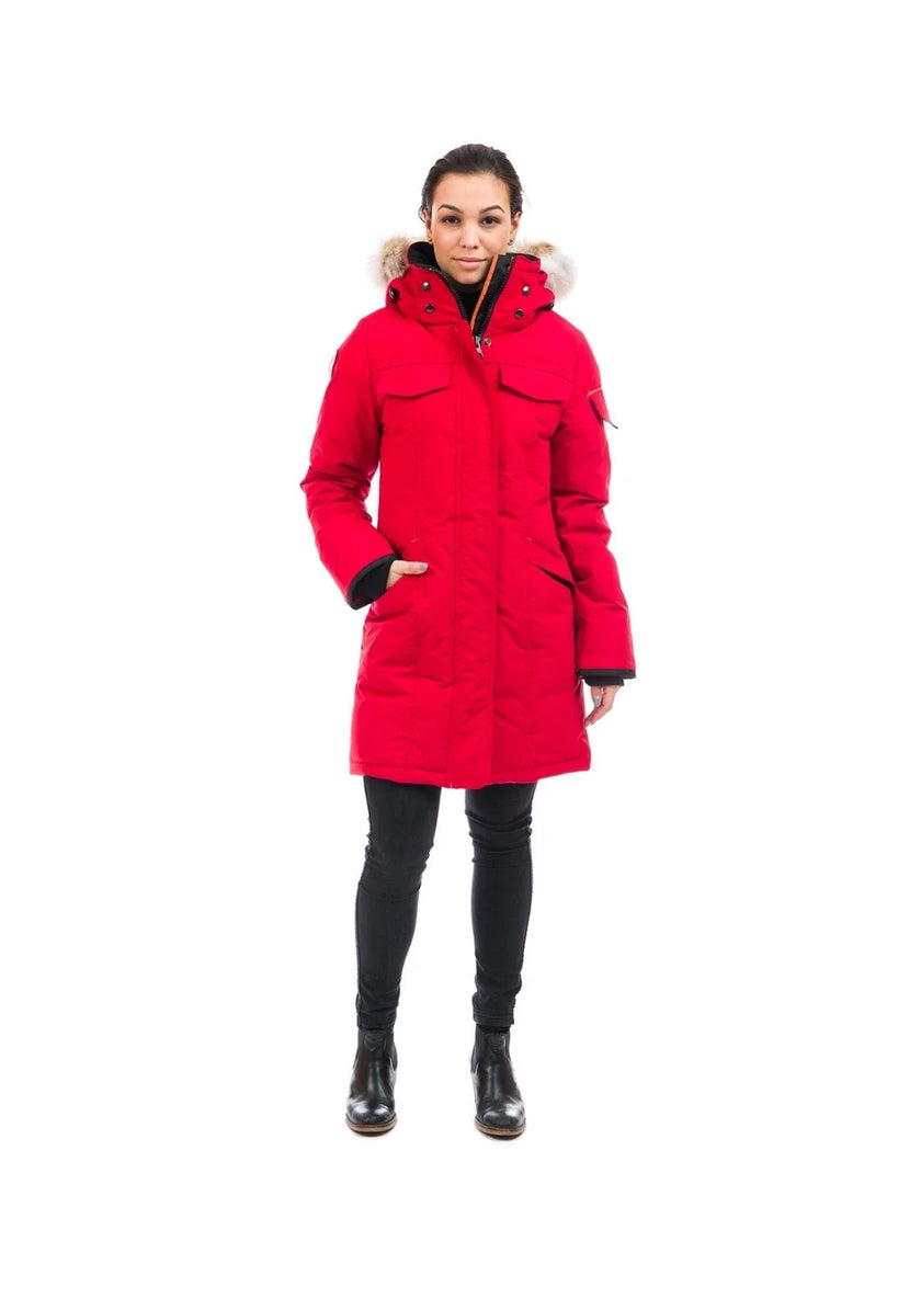 Outdoor Survival Canada Women's Jaci -40 Down Parka, Red Alert, XS - ON DISPLAY