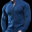Muscle Fit Long Sleeve Zip Up Quick Drying Sport Workout Gym T-shirt for Men
