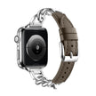 Women Leather and Stainless Steel Watch Strap for Apple  iwatch