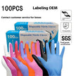 Thickened Food Grade Disposable Nitrile Gloves – Waterproof 10 Colours 50 or 100 Pack