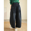 Wide-leg Baggy Jeans Pant Elastic Waist Washed Wear-white Loose Slimming And All-matching Trousers For Women