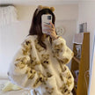 Polar Bear Fleece Winter Home Lounge wear Pajamas Set Women