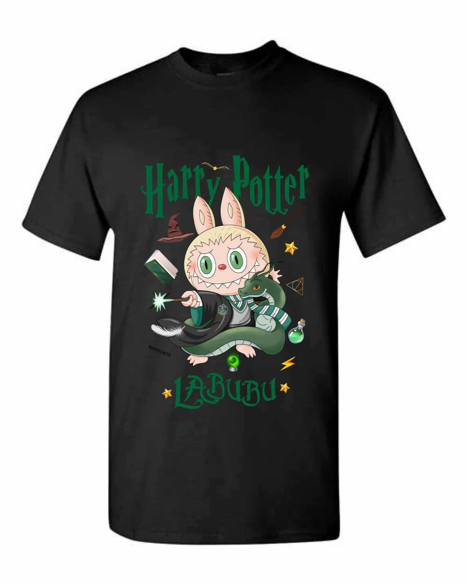[Adult size] Harry Potter Labubu T-Shirt – Kawaii Wizard Graphic Tee, 100% Cotton