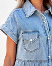 Casual Fashion Denim Short Sleeve loose mini Dress