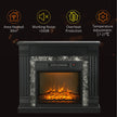 Easton Electric Mantel Wood Surround Freestanding Fireplace Heater with Overheating Protection-Black