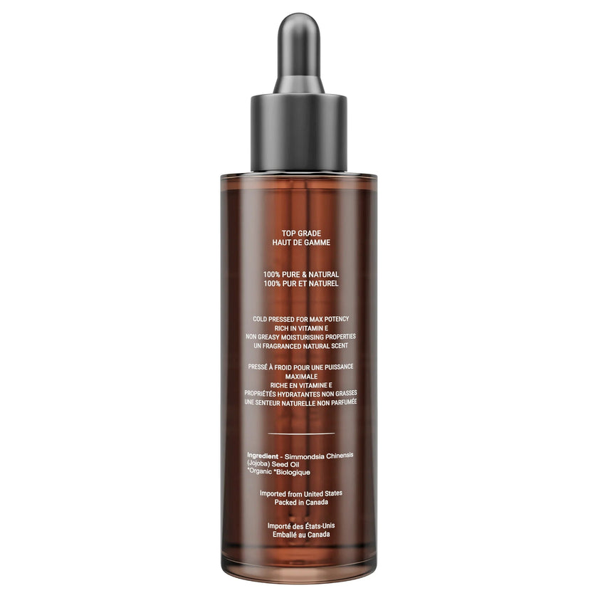 Canadian Grace 100% Organic Jojoba Oil – For Sensitive, Reactive & Acne-Prone Skin + Dry-Feeling or Oily Scalp