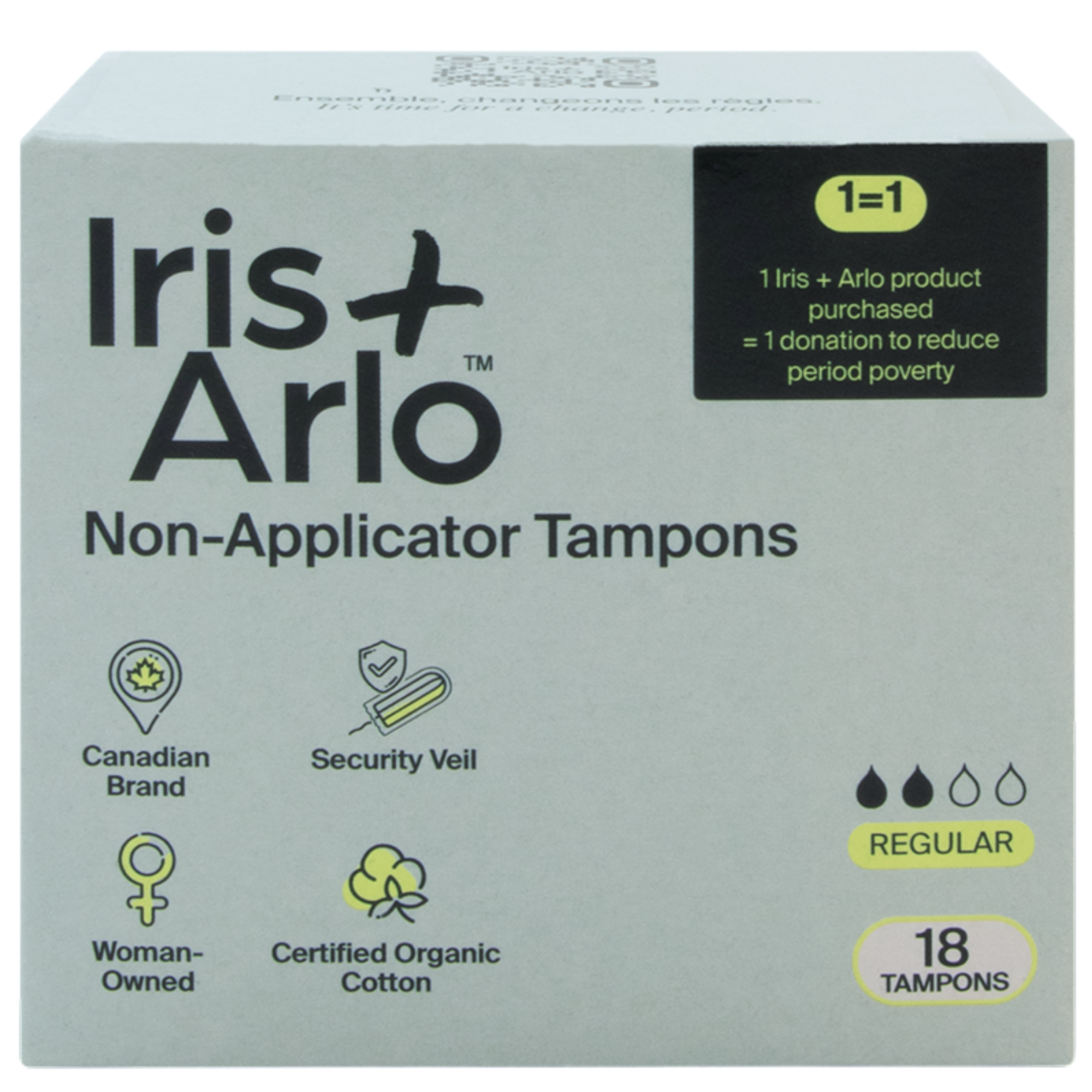 100% Organic Cotton Non-Applicator Tampons - Regular