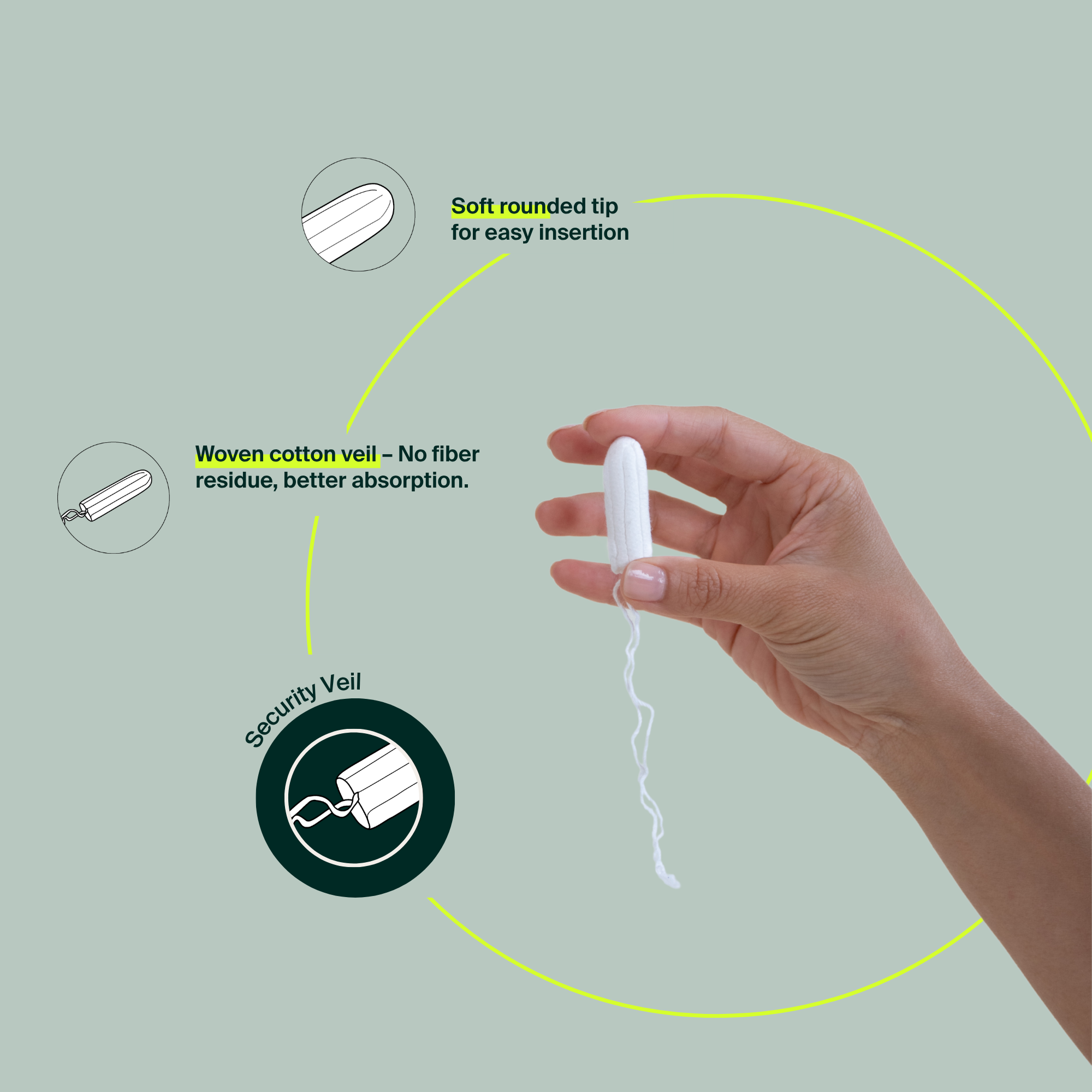 100% Organic Cotton Non-Applicator Tampons - Regular