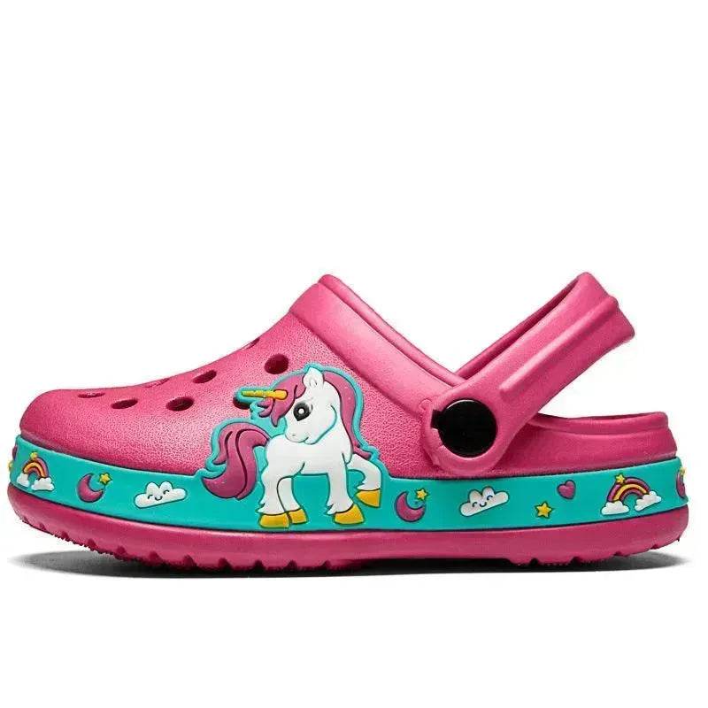 2-6y Kids Summer Boys Girls Sandals Flat Heel Cartoon Soft Bottom Beach Slippers Children Garden Shoes