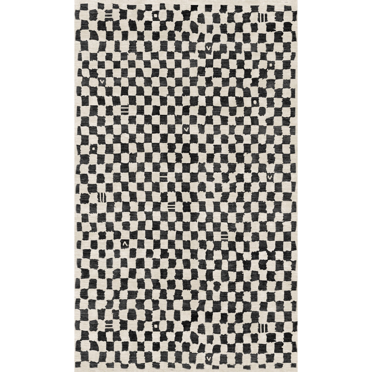 Metro Checkered Black & White Rug