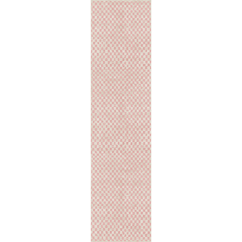 Metro Checkered Malibu Pink & White Rug