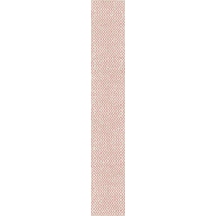 Metro Checkered Malibu Pink & White Rug